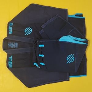 Sanabull BJJ GI/Kimono - (A4) Dark Blue w/ Light Blue Trim & Patches